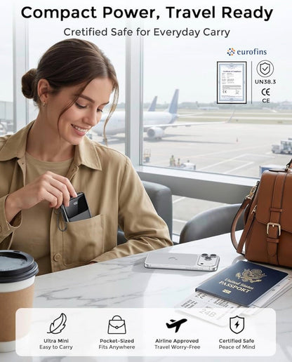 Mini Power Bank with Built-in Cables – 10,000mAh